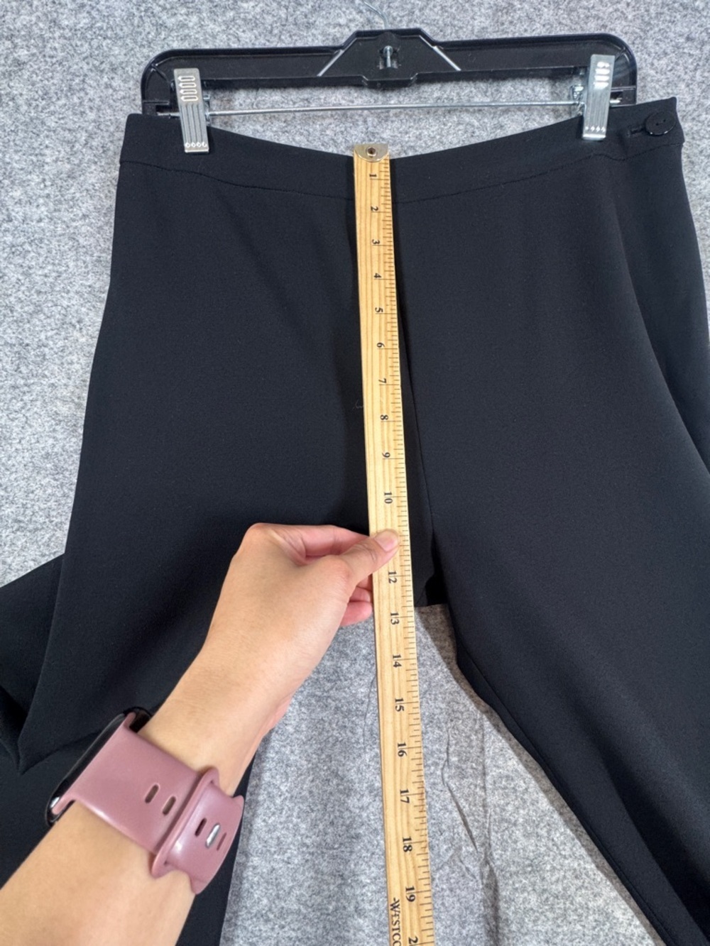 Georges Rech Black Wide Leg Pants High Waist Minimalist Tailored Career Size 42 - Picture 8 of 16